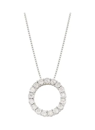Sterling Silver and 0.24 TCW Diamond Necklace for Women One Size 