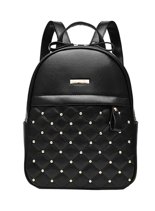 Rivet Check Backpack Black 