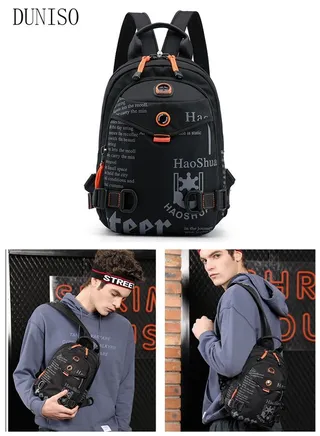Compact Sling Bag for Men Multifunctional Cross Body Bag Waterproof Chest Shoulder Backpack with Buckle Everyday Carry Bag for Travel Work Sport 