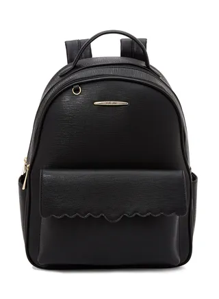 Faux Leather Backpack Black 