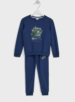 Boys Printed Sweatshirt And Jogger Set