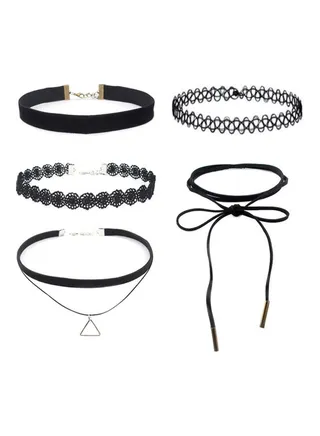 Hollow Pendant Choker Lace Necklace 