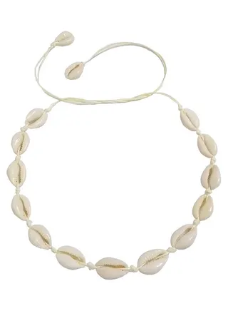 Sea Shell Charm Handmade Woven Choker Necklace 