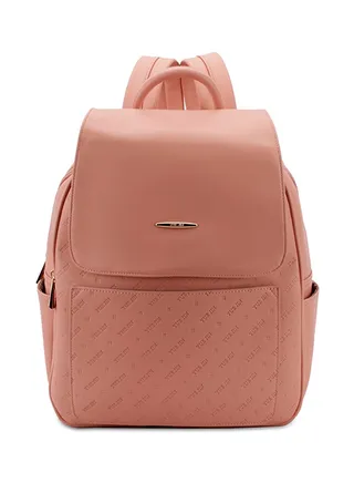Faux Leather Fashion Backpack Pink 