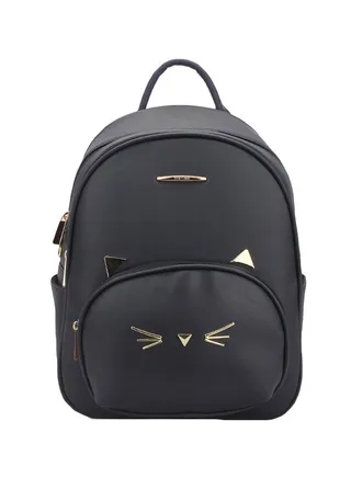Faux Leather Fashion Backpack Black 