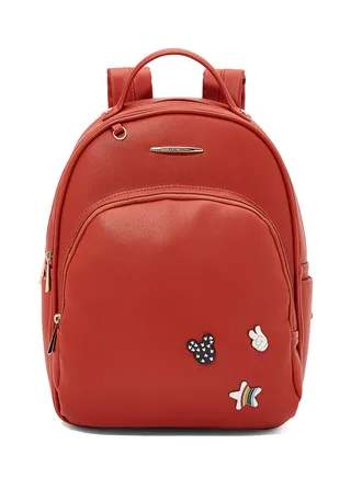 Faux Leather Backpack Orange 