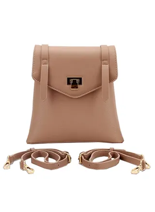 Adjustable Strap Backpack Apricot 