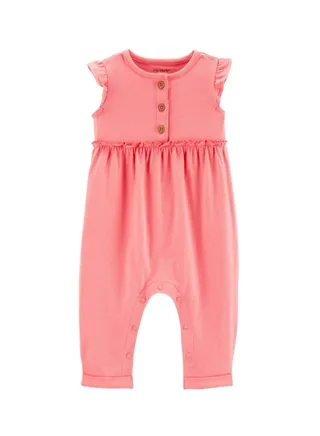 Flutter Sleeves Jumpsuit Pink 
