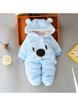 Autumn And Winter Baby Thick Cotton Jumpsuit 