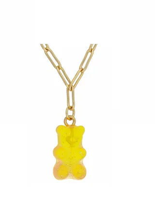 Bella Gummy Bear Necklace Yellow Pink Gold 