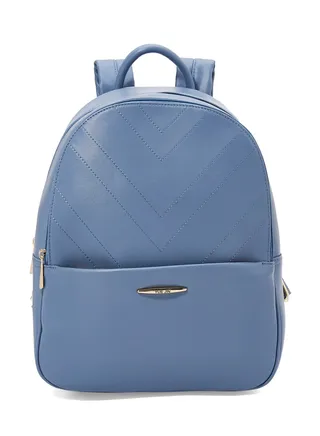 Faux Leather Backpack Blue 