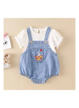 Baby Summer Thin Denim Jumpsuit 