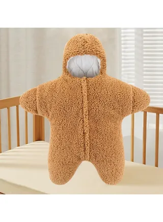 Baby Starfish Lamb Cashmere Split Leg Sleeping Jumpsuit 