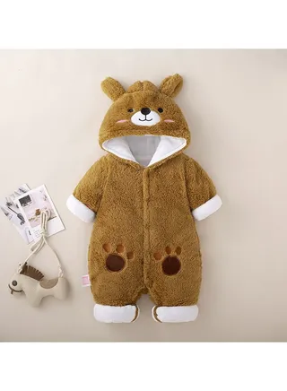 Baby Autumn And Winter Hooded Trend Jumpsuit 