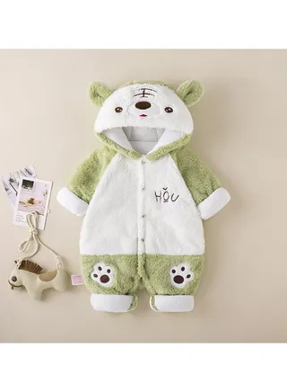 Baby Autumn And Winter Hooded Trend Jumpsuit 
