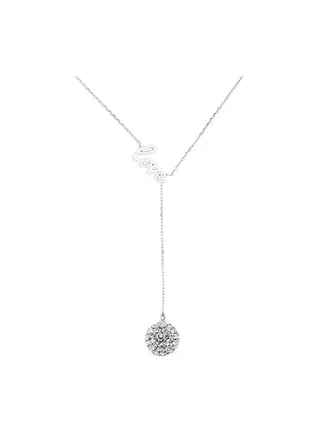 925 Sterling Silver Swarovski Studded Y Necklace 