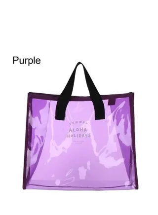 Waterproof Transparent Portable Jelly Bag Summer Large Capacity Handbag Shopping Beach Bag Shoulder Bag 