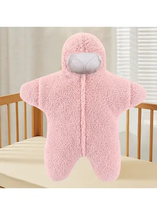 Baby Starfish Lamb Cashmere Split Leg Sleeping Jumpsuit 