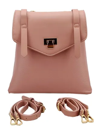 Adjustable Strap Backpack Pink 