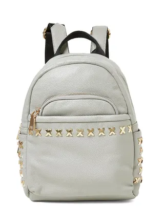 Faux Leather Backpack Grey 