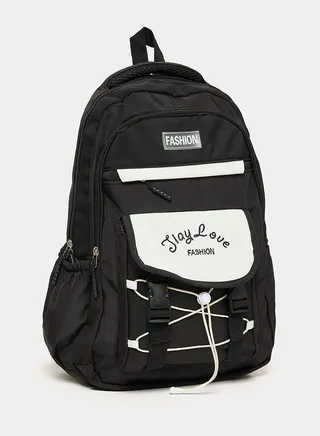 Front Toggle Detail Backpack with Pockets