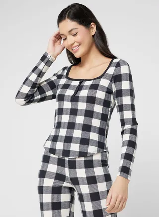 Checkered Pyjama Top 
