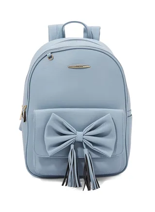 Faux Leather Backpack Blue 