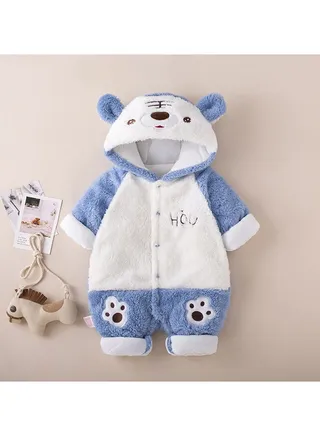 Baby Autumn And Winter Hooded Trend Jumpsuit 