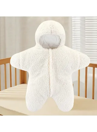 Baby Starfish Lamb Cashmere Split Leg Sleeping Jumpsuit 