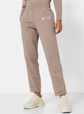 Eco-Friendly Logo Loungewear Sweatpants Taupe 
