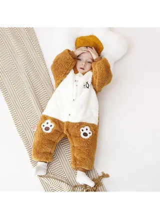 Baby Autumn And Winter Hooded Trend Jumpsuit 