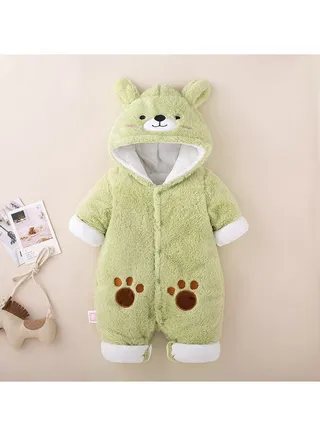 Baby Autumn And Winter Hooded Trend Jumpsuit 