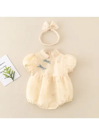 Baby's Summer Thin Baby Girl's Chinoiserie Style Fart Coat 