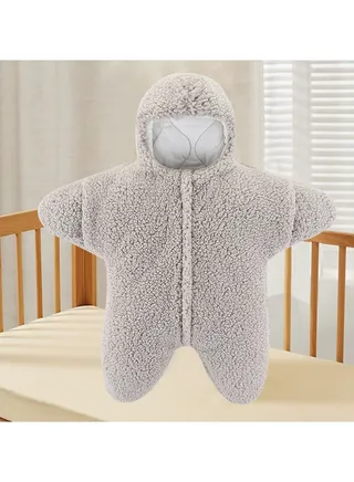Baby Starfish Lamb Cashmere Split Leg Sleeping Jumpsuit 