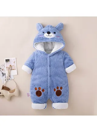 Baby Autumn And Winter Hooded Trend Jumpsuit 