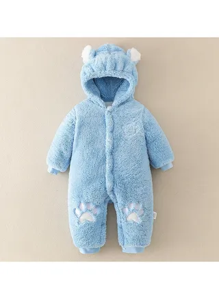 Baby Autumn And Winter Hooded Trend Jumpsuit 