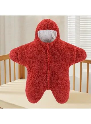 Baby Starfish Lamb Cashmere Split Leg Sleeping Jumpsuit 