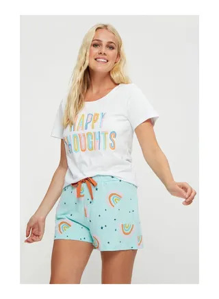 Happy Thoughts T-Shirt and Shorts Pyjama Set 