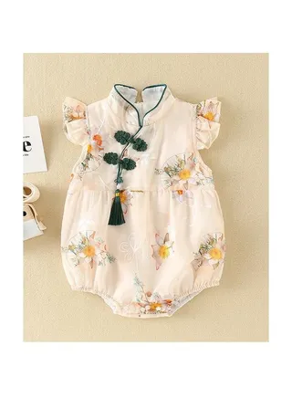 Baby Thin Chinoiserie Cheongsam One-piece Fart Coat 