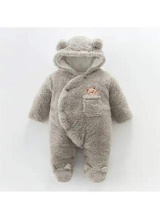 Autumn And Winter Baby Thick Cotton Jumpsuit 