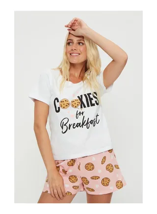 Cookies For Breakfast T-Shirt and Shorts Pyjama Set 