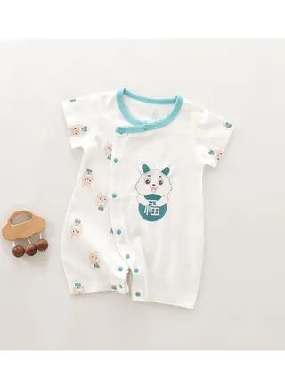 Baby Summer Lightweight Breathable Short Sleeve Bodysuit 
