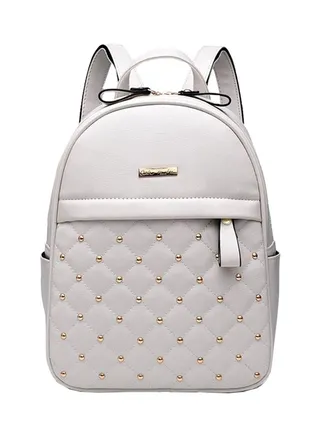 Rivet Check Backpack Beige 
