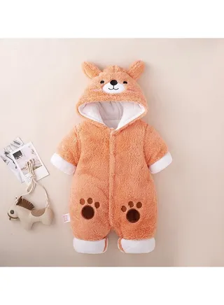 Baby Autumn And Winter Hooded Trend Jumpsuit 