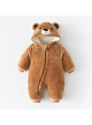 Baby Autumn And Winter Hooded Trend Jumpsuit 