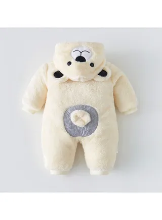 Baby Autumn And Winter Hooded Trend Jumpsuit 