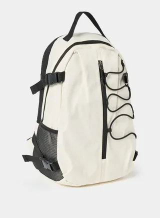Mesh Pocket Backpack with Buckle Detail