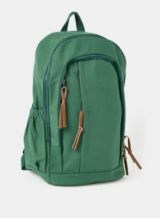 Solid Backpack with Zip Closure
