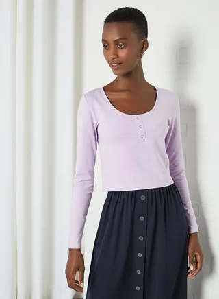 Basic Scoop Neck Top Orchid Bloom 