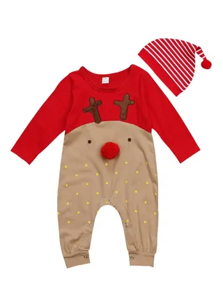Cartoon Print Jumpsuit With Hat Multicolour 